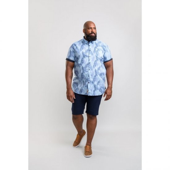 D555 Santana Hawaii Shirt Sky Blue - Kauluspaidat - Miesten isot kauluspaidat 2XL – 8XL