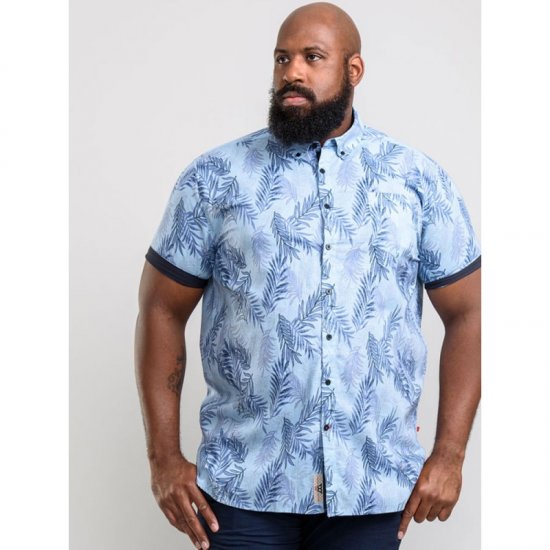 D555 Santana Hawaii Shirt Sky Blue - Kauluspaidat - Miesten isot kauluspaidat 2XL – 8XL