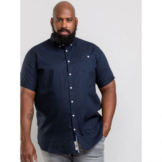 D555 Brixton Shirt Navy - Kauluspaidat - Miesten isot kauluspaidat 2XL – 8XL
