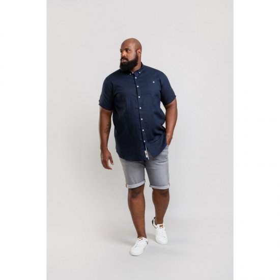 D555 Brixton Shirt Navy - Kauluspaidat - Miesten isot kauluspaidat 2XL – 8XL