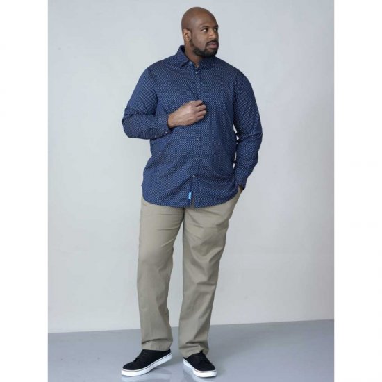 D555 Lavar Long Sleeve Diamond Printed Shirt - Kauluspaidat - Miesten isot kauluspaidat 2XL – 8XL