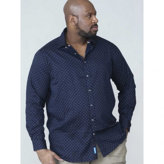 D555 Rashard Long Sleeve Printed Shirt - Kauluspaidat - Miesten isot kauluspaidat 2XL – 8XL