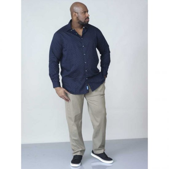 D555 Rashard Long Sleeve Printed Shirt - Kauluspaidat - Miesten isot kauluspaidat 2XL – 8XL
