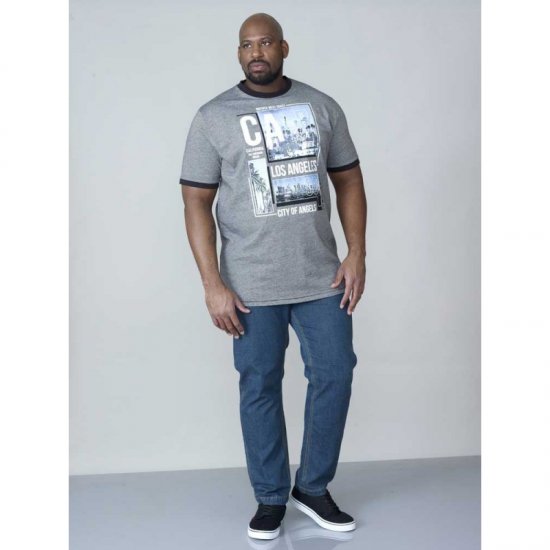 D555 Howie Fine Stripe T-shirt Grey - T-paidat - Isot T-paidat 2XL – 14XL