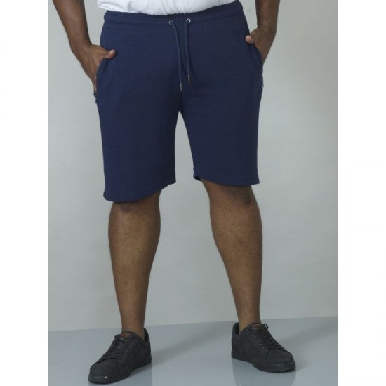 D555 Jackie Ribbed Jersey Shorts Navy - Collegehousut ja collegeshortsit - Miesten Isot collegehousut ja collegeshortsit