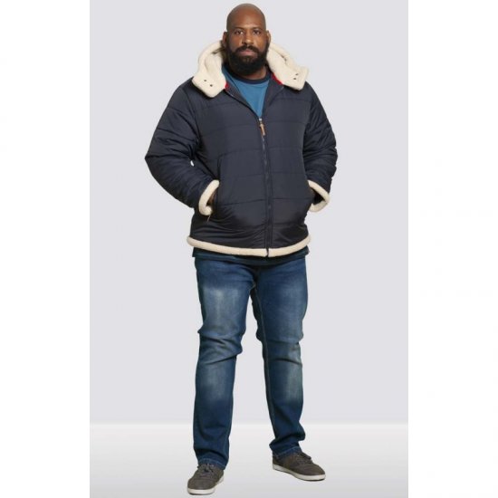 D555 Hudson Hooded Puffer Jacket Navy - Takit - Miesten Takit, isot koot – 2XL – 12XL