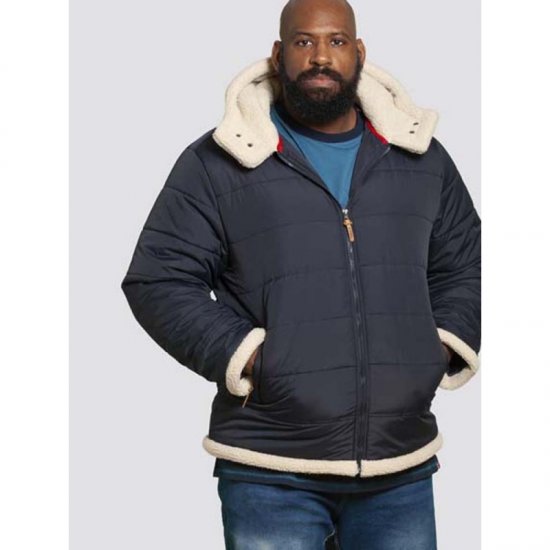 D555 Hudson Hooded Puffer Jacket Navy - Takit - Miesten Takit, isot koot – 2XL – 12XL