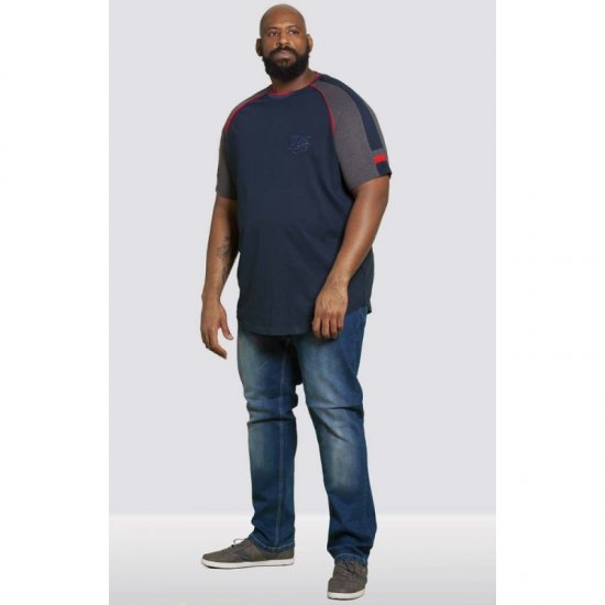 D555 Brendon T-shirt Navy - T-paidat - Isot T-paidat 2XL – 14XL