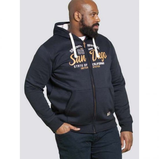 D555 Stockton Hoodie Navy - Hupparit ja collegepaidat - Miesten hupparit ja collegepaidat isot koot
