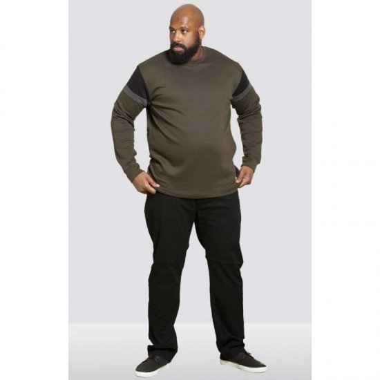 D555 Clermont Sweatshirt Khaki - Hupparit ja collegepaidat - Miesten hupparit ja collegepaidat isot koot