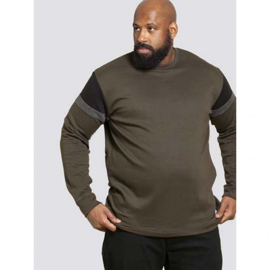 D555 Clermont Sweatshirt Khaki - Hupparit ja collegepaidat - Miesten hupparit ja collegepaidat isot koot