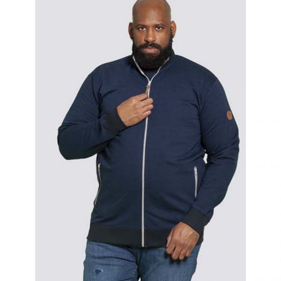 D555 Buxton Full Zip Sweatshirt Navy - Hupparit ja collegepaidat - Miesten hupparit ja collegepaidat isot koot