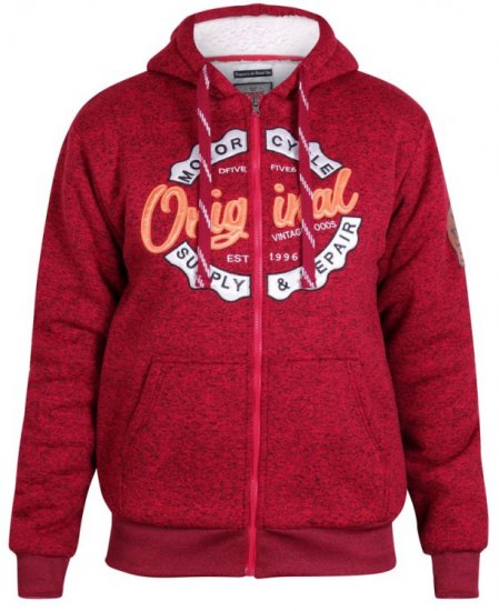 D555 Rylan Hoodie Red - Hupparit ja collegepaidat - Miesten hupparit ja collegepaidat isot koot