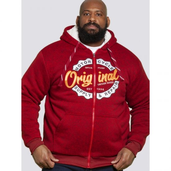 D555 Rylan Hoodie Red - Hupparit ja collegepaidat - Miesten hupparit ja collegepaidat isot koot