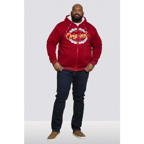 D555 Rylan Hoodie Red - Hupparit ja collegepaidat - Miesten hupparit ja collegepaidat isot koot