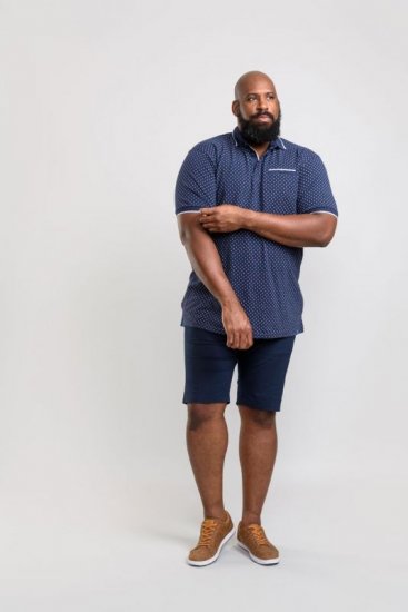 D555 Rogers Printed Polo Navy - Pikeepaidat - Miesten isot pikeepaidat