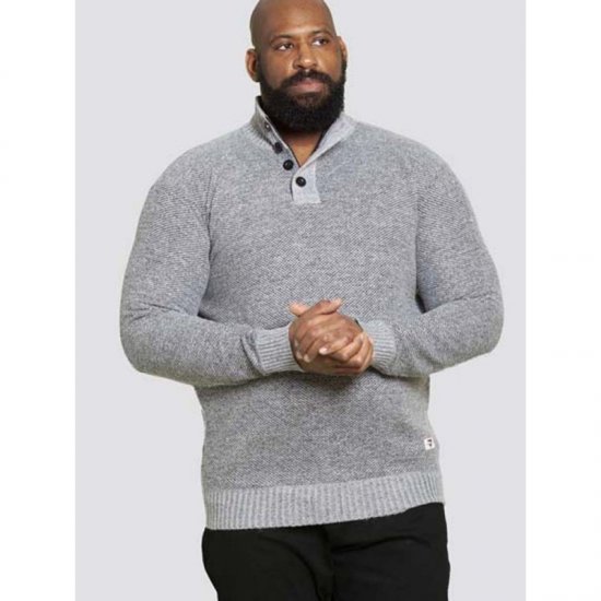 D555 Zane Sweater Grey - Hupparit ja collegepaidat - Miesten hupparit ja collegepaidat isot koot