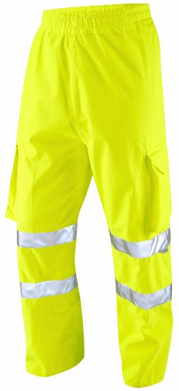 Leo Instow Breathable Executive Cargo Rain pants Hi-Vis Yellow - Työvaatteet - Miesten Työvaatteet Isot Koot - 2XL-10XL