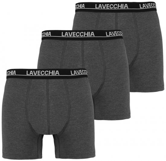 Lavecchia 1020 Boxershorts 3-pack Charcoal - Alusvaatteet & uimavaatteet - Miesten Isot alusvaatteet 