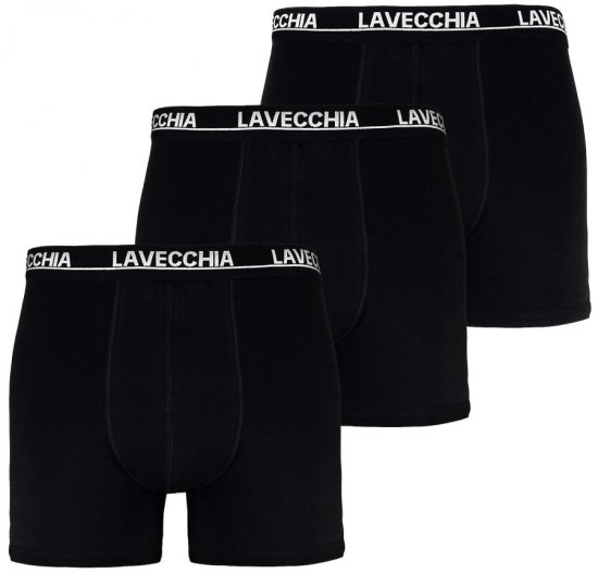 Lavecchia 1020 Boxershorts 3-pack Black - Alusvaatteet & uimavaatteet - Miesten Isot alusvaatteet 