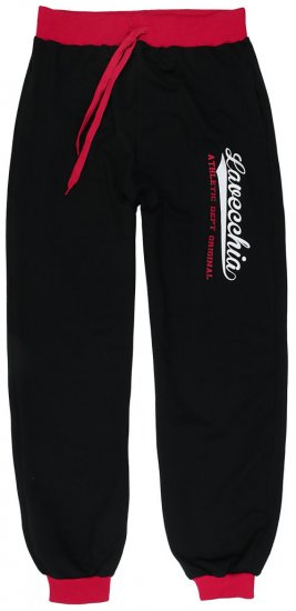 Lavecchia 2020 Sweatpants with Cuff Black/Red - Collegehousut ja collegeshortsit - Miesten Isot collegehousut ja collegeshortsit
