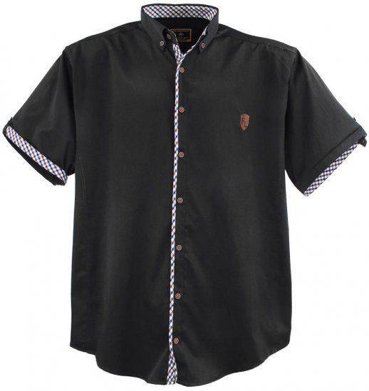 Lavecchia 9003A Short sleeve Shirt Dark Black - Kauluspaidat - Miesten isot kauluspaidat 2XL – 8XL