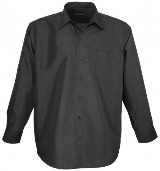 Lavecchia Classic Long Sleeve Shirt Black - Kauluspaidat - Miesten isot kauluspaidat 2XL – 8XL