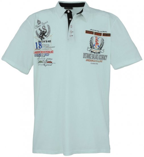 Lavecchia 2038 Printed Jersey Poloshirt Mint - Pikeepaidat - Miesten isot pikeepaidat
