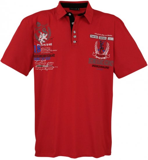 Lavecchia 2038 Printed Jersey Poloshirt Red - Pikeepaidat - Miesten isot pikeepaidat