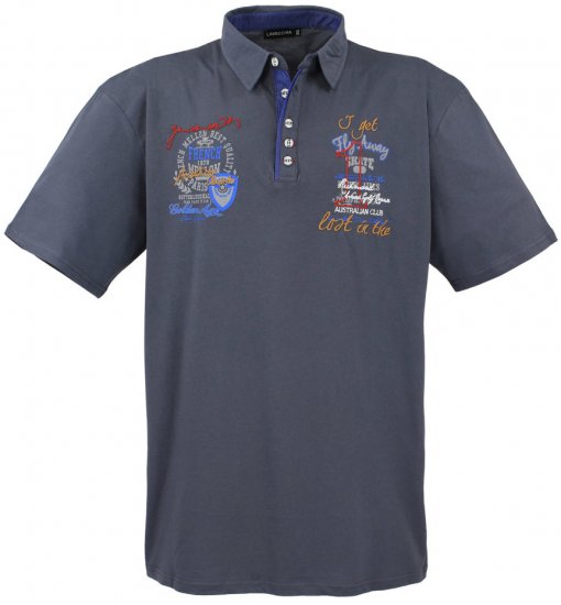 Lavecchia 3101 Printed Jersey Poloshirt Charcoal - Pikeepaidat - Miesten isot pikeepaidat