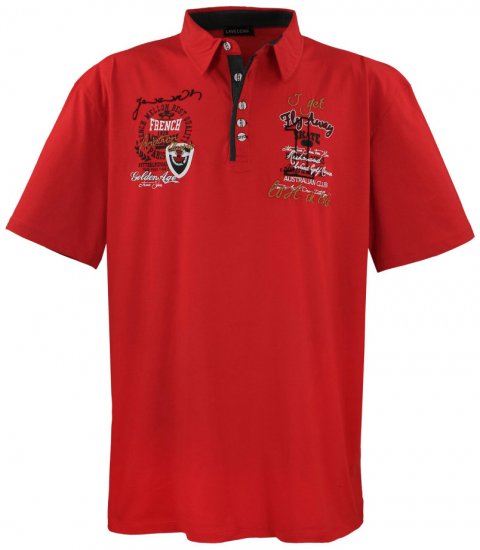 Lavecchia 3101 Printed Jersey Poloshirt Red - Pikeepaidat - Miesten isot pikeepaidat