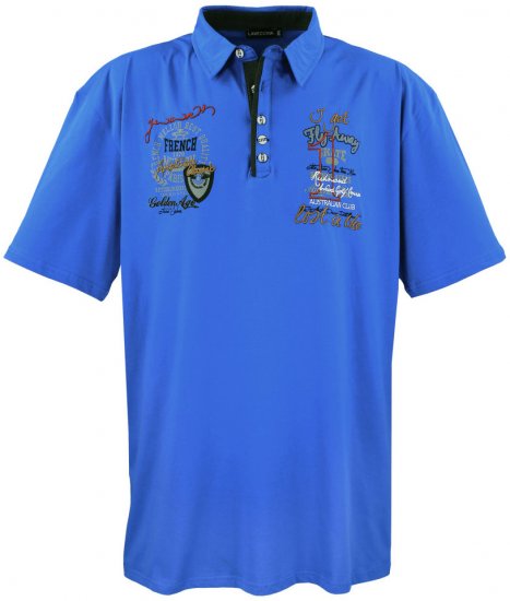 Lavecchia 3101 Printed Jersey Poloshirt Royal Blue - Pikeepaidat - Miesten isot pikeepaidat