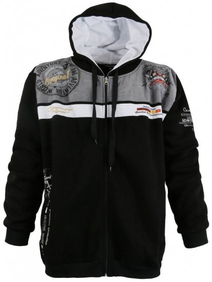 Lavecchia 2022 Printed Zipper Hoodie Black - Hupparit ja collegepaidat - Miesten hupparit ja collegepaidat isot koot