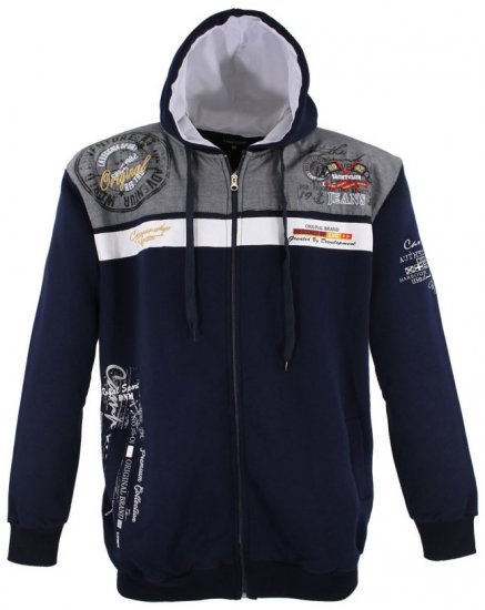 Lavecchia 2022 Printed Zipper Hoodie Navy - Hupparit ja collegepaidat - Miesten hupparit ja collegepaidat isot koot