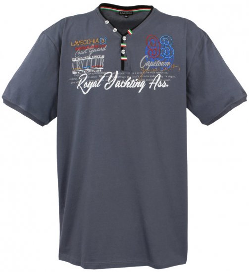 Lavecchia 608 Printed T-shirt Charcoal - T-paidat - Isot T-paidat 2XL – 14XL