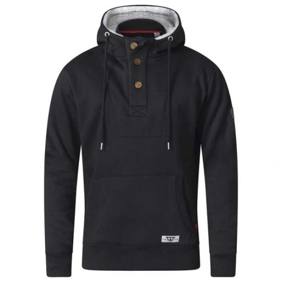 D555 Lorenzo Half zip Hoodie Black - Hupparit ja collegepaidat - Miesten hupparit ja collegepaidat isot koot