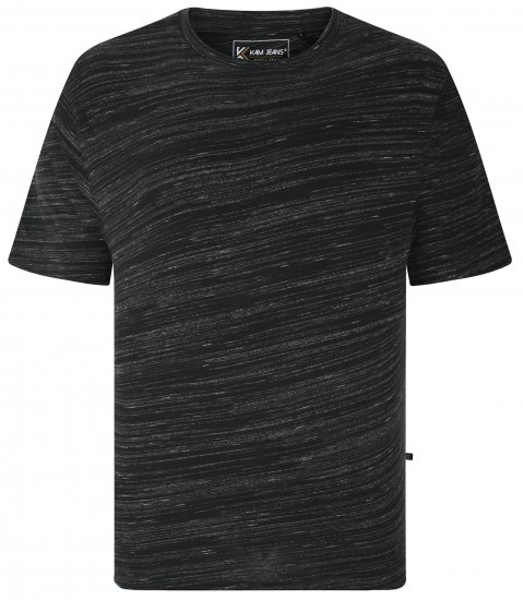 Kam Jeans 5738 Injected Marl Crew Neck T-Shirt Black - T-paidat - Isot T-paidat 2XL – 14XL