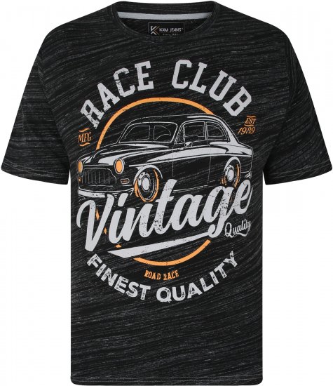 Kam Jeans 5740 Race Club Injected Marl Tee Black - T-paidat - Isot T-paidat 2XL – 14XL