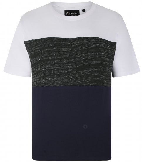 Kam Jeans 5739 Contrast Panel Cut & Saw T-Shirt Charcoal - T-paidat - Isot T-paidat 2XL – 14XL