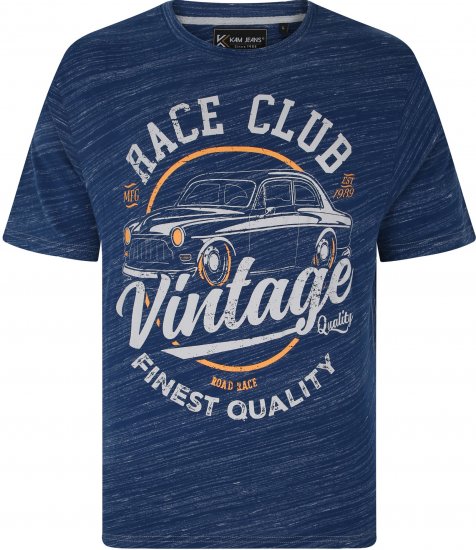 Kam Jeans 5740 Race Club Injected Marl Tee Indigo - T-paidat - Isot T-paidat 2XL – 14XL