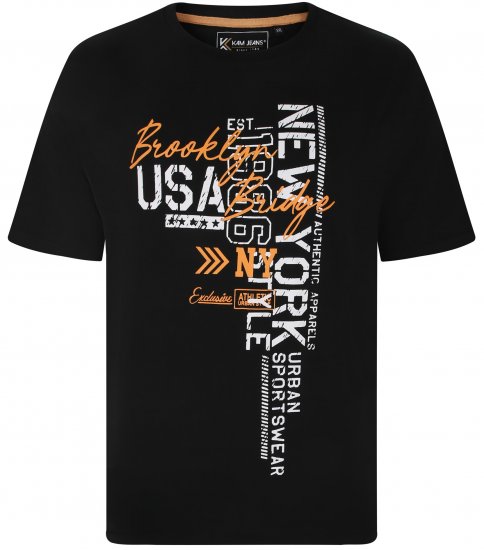 Kam Jeans 5736 NY Print T-Shirts 2-Pack - T-paidat - Isot T-paidat 2XL – 14XL