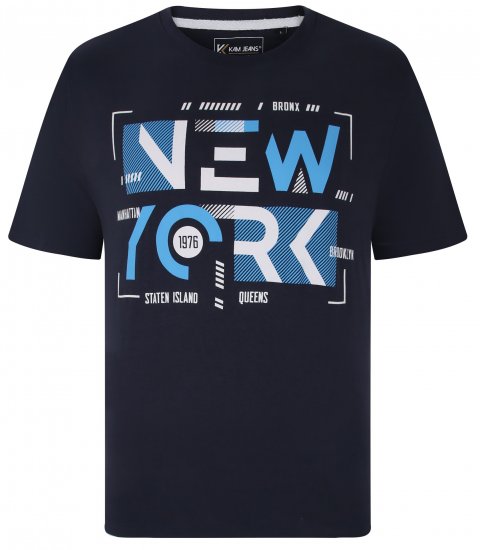 Kam Jeans 5736 NY Print T-Shirts 2-Pack - T-paidat - Isot T-paidat 2XL – 14XL