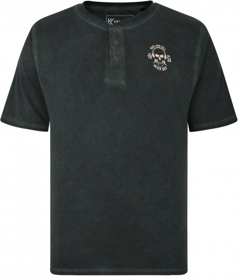 Kam Jeans 5741 Acid Wash Skull Print Tee Charcoal - T-paidat - Isot T-paidat 2XL – 14XL