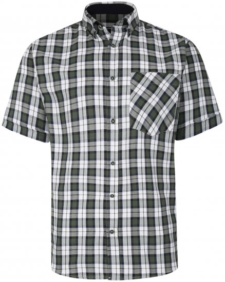 Kam Jeans 6286 Casual SS Check Shirt Forest - Kauluspaidat - Miesten isot kauluspaidat 2XL – 8XL
