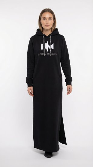 Nora Mikken MARI Maxi Hoodie Dress Black - Hupparit ja collegepaidat - 