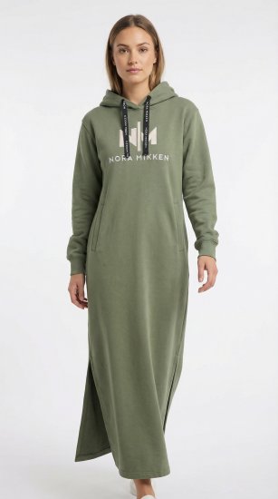 Nora Mikken MARI Maxi Hoodie Dress Green - Hupparit ja collegepaidat - 