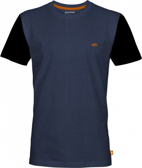 Motley Denim Granada Black Short Sleeved T-Shirt Dark Indigo - T-paidat - Isot T-paidat 2XL – 14XL