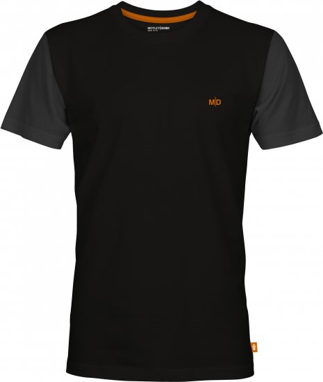 Motley Denim Vigo Colored Short Sleeve T-Shirt Black/Charcoal - T-paidat - Isot T-paidat 2XL – 14XL