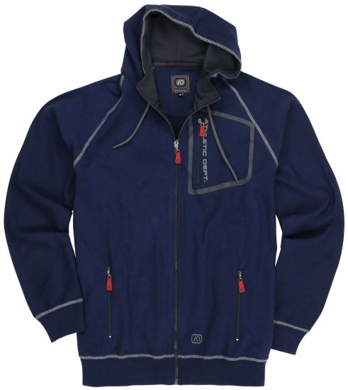 Adamo Michael Hoodie with Zipper Navy - Hupparit ja collegepaidat - Miesten hupparit ja collegepaidat isot koot