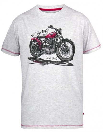 D555 Miles Vintage Rides Motorbike Crew Neck Printed T-Shirt - T-paidat - Isot T-paidat 2XL – 14XL